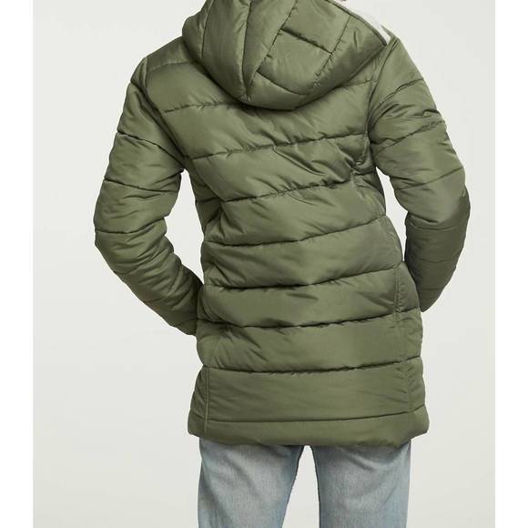 NEW CHASER quilted hooded long puffer zip up jacket in safari - Picture 2 of 3